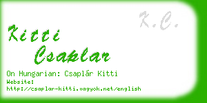 kitti csaplar business card